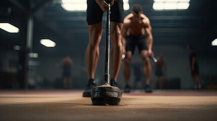 Core strength coordination: rotational exercises with battle mace