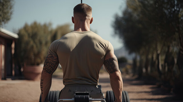 Upper back and arm strength in landmine T-bar rows