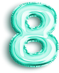 Turquoise Foil Balloon Number 8