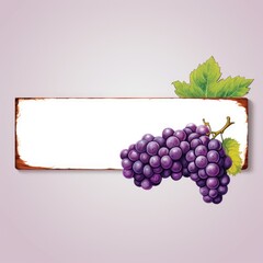 Banner with a Grape Purple background and a Grape with space for text. Creative food concept for ads, banners and greeting card