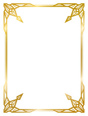 decorative frame , ornament frame , art deco gold vintage frame , line geometric frame , wedding label card png transparent background isolated on white background illustration ready to use