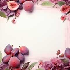 Banner with a Dusty Rose background and a Plum with space for text. Creative food concept for ads, banners and greeting card