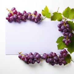 Banner with a Grape Purple background and a Grape with space for text. Creative food concept for ads, banners and greeting card