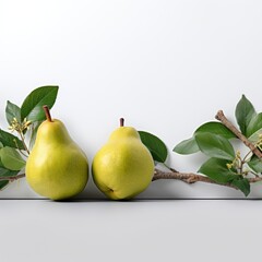 Banner with a Silver Gray background and a Pear with space for text. Creative food concept for ads, banners and greeting card