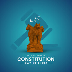 Creative banner design of National Constitution Day of India template. - obrazy, fototapety, plakaty