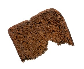 A piece of rye bread isolated on a white background