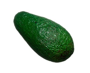 Green avocado on a white background