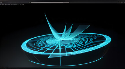 3d render of a symbol on black background