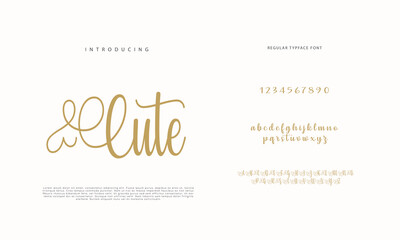 Abstract Calligraphy font alphabet. Minimal modern urban fonts for logo, brand etc. Typography typeface uppercase lowercase and number. vector illustration
