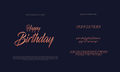 Abstract Calligraphy font alphabet. Minimal modern urban fonts for logo, brand etc. Typography typeface uppercase lowercase and number. vector illustration
