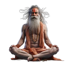Fotobehang yogi isolated on transparent or white background, png © Никита Жуковец