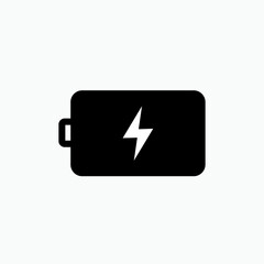 Battery in Charge. Power Recharge Icon. 