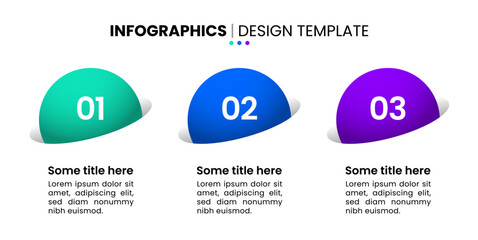 Infographic template. 3 circles with numbers and text