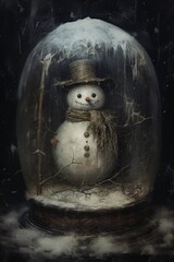 Obraz premium Snowman in Snow Globe