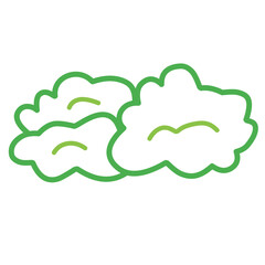 outline of green bush