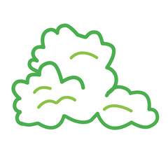 outline of green bush