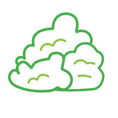 outline of green bush