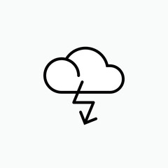 Cloud and Lightning. Thunder Symbol Symbol  - Vector. 