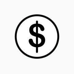 Coin Icon. Money, Investment Symbol  - Vector.