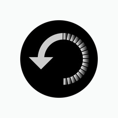 Counterwise Arrow Icon. Circle, Review Symbol.