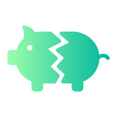 piggy bank gradient icon