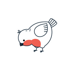 Vector illustration of a cute winter bird bullfinch, isolated on a white background