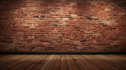 Wide angle Vintage Red brick wall Background