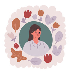 Vector illustration of face woman avatar
