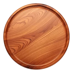 Foto op Plexiglas Circle wooden tray top view isolated. © Pro Hi-Res