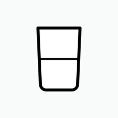 Glass of Water. Request to Drink. Needed When Thirsty. Applied as Trendy Symbol for Design Elements, Websites, Presentation and Application - Vector. 