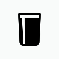Glass of Water. Request to Drink. Needed When Thirsty. Applied as Trendy Symbol for Design Elements, Websites, Presentation and Application - Vector. 