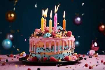 Birthday Cake with candles birthday party