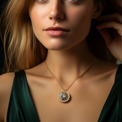 a woman wearing necklace