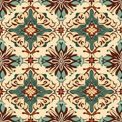 Seamless pattern, tileable old Christmas holiday English antique country style print for wallpaper, wrapping paper, scrapbook, fabric and product design