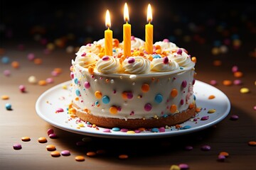 Birthday Cake with candles birthday party