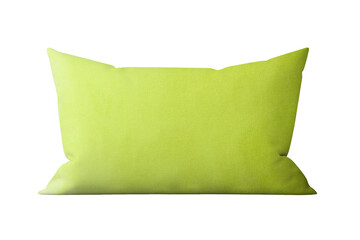 green pillow isolated on white