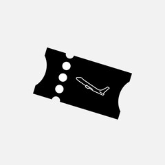 Plane Ticket Icon. Flight Boarding Pass Symbol - Vector.