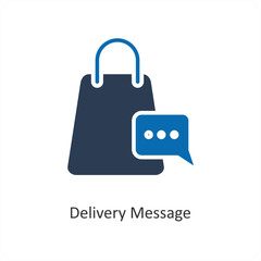 Delivery Message and delivered icon concept