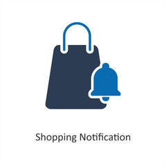 Shopping Notification and notification icon concept