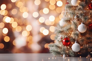 Christmas Tree Setup - decorated Christmas tree with ornaments and stars - xmas Preparations - AI Generated