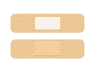 Medical plasters with perforated, adhesive patch vector illustration.