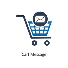 Cart Message and chat icon concept