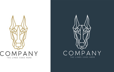 Geometric logo with Beagle head. Modern polygonal dog breed logo. Trendy minimalistic pet face logotype. Suitable for brand design, wall art print, tattoo, poster, card, apparel print.