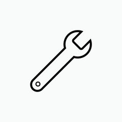 Wrench Icon. Repair, Setting. Mechanics, Maintenance Symbol for Design, Presentation, Website or Apps Elements  – Vector.