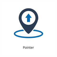 Pointer and pin icon concept