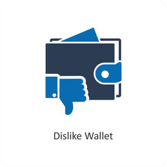 Fototapeta premium Dislike Wallet and money icon concept