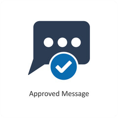 Approved Message and verify icon concept