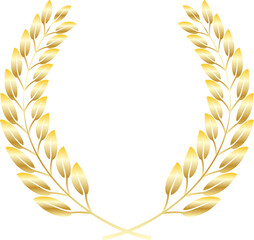 Luxury Gold Leaves Circular Laurel Wreath 