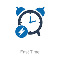 Fast Time and clock icon concept