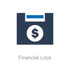 Obraz premium Financial Lock and security icon concept